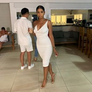 JLUXLABEL White Midi Dress